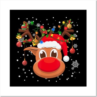 Rudolph Red Nose Reindeer Santa Christmas Posters and Art